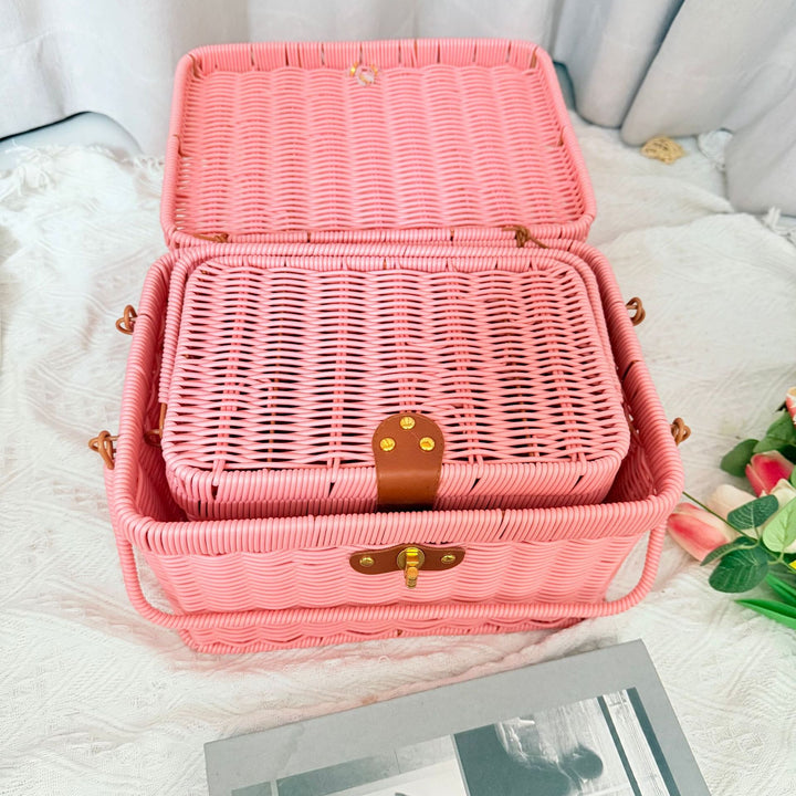 Dame Håndlaget Rattan Piknikkurv Luvikno