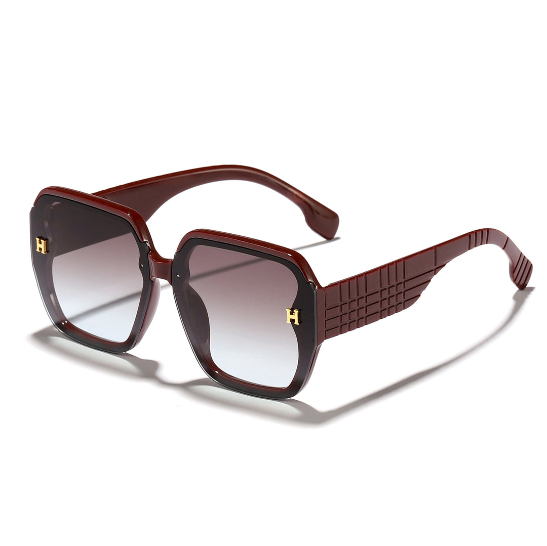 Damer moteriktig solbrille med kvadratisk ramme og trendy glass Luvikno