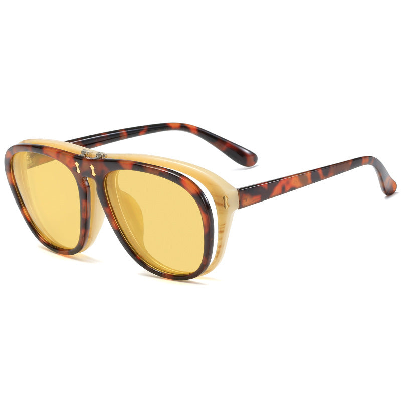 Dame moderne oversized solbrille med unik skjelldesign Luvikno