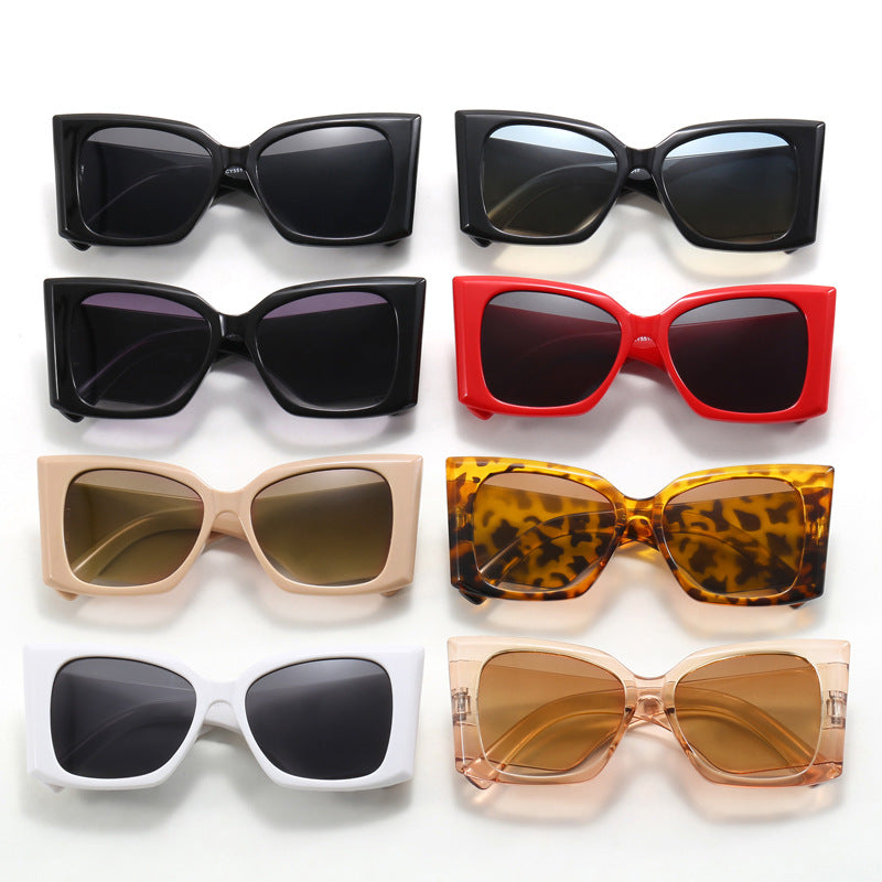 Damer moteriktig oversized solbrille med geometrisk ramme Luvikno