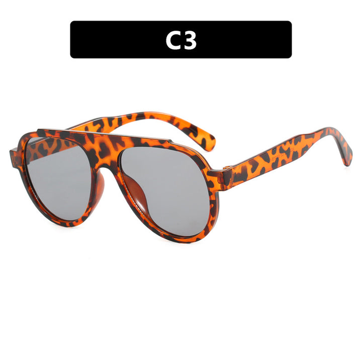 Dame Vintage-stil solbriller med elegant plastikkarm i leopardmønster Luvikno
