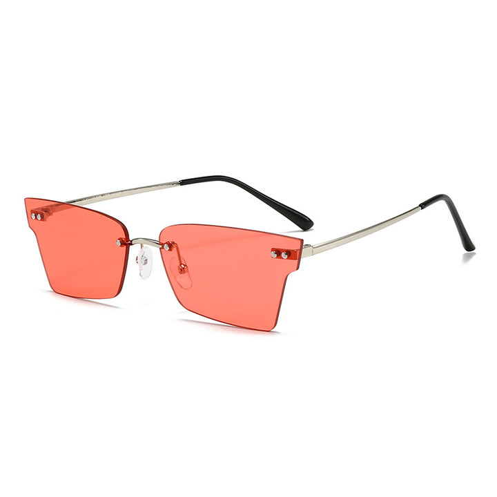Dame trendy geometrisk solbrille med ultralett ramme Luvikno
