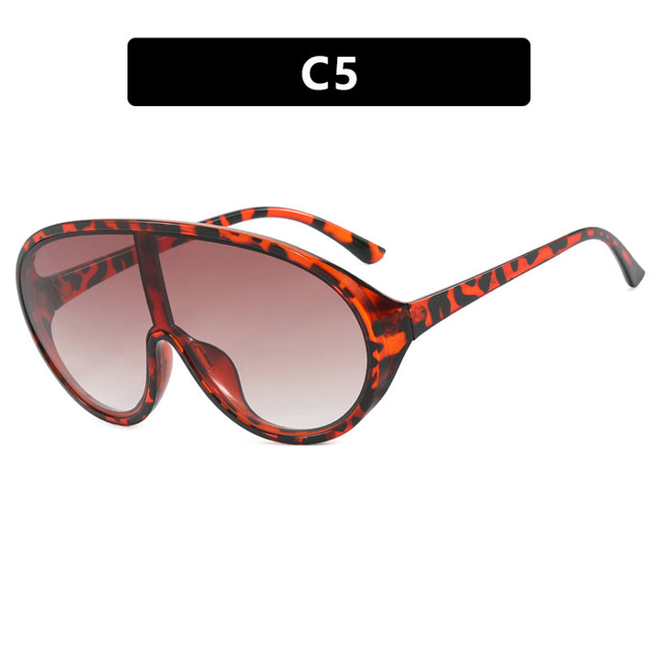 Dame futuristisk solbrille med store glass og ergonomisk ramme Luvikno