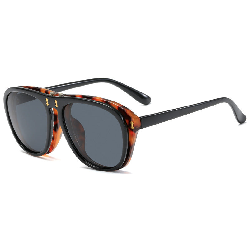 Dame moderne oversized solbrille med unik skjelldesign Luvikno