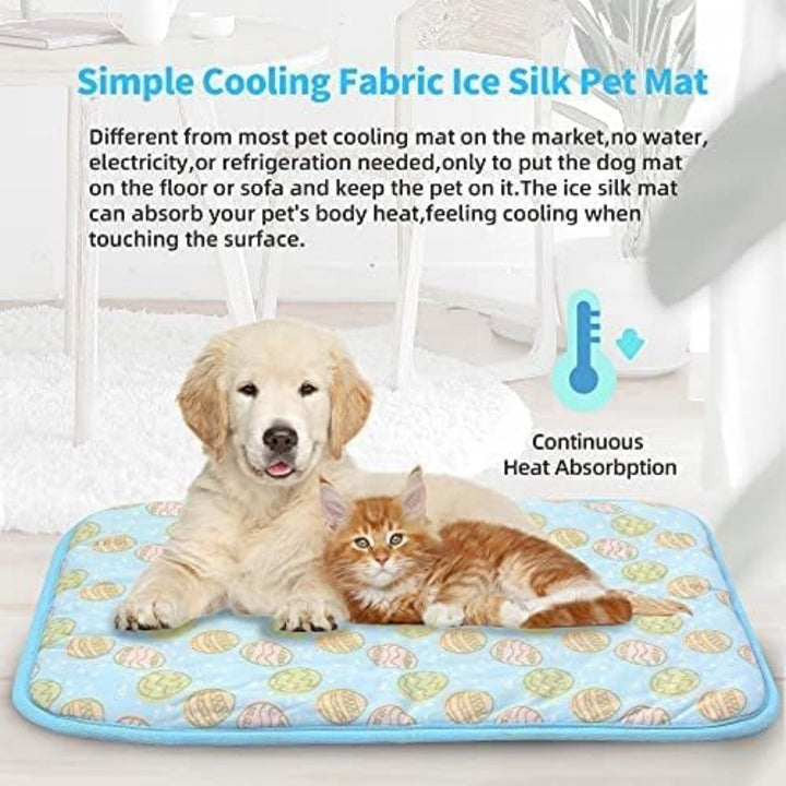 Unisex nan selvkjølende kjæledyrkjølematte med trykkaktiv gelkjerne og skridsikker underside Luvikno