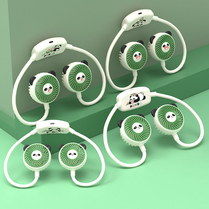 Dame Bærbar Anime-vifte med Dual-Panda Design Luvikno
