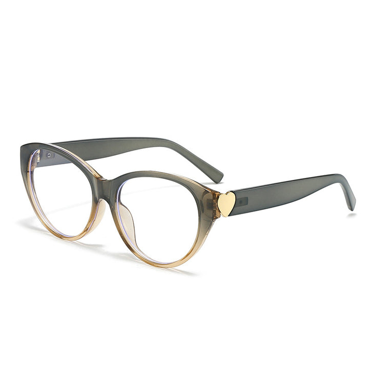 Dame Cat-Eye solbriller med hjerte-motiv Luvikno