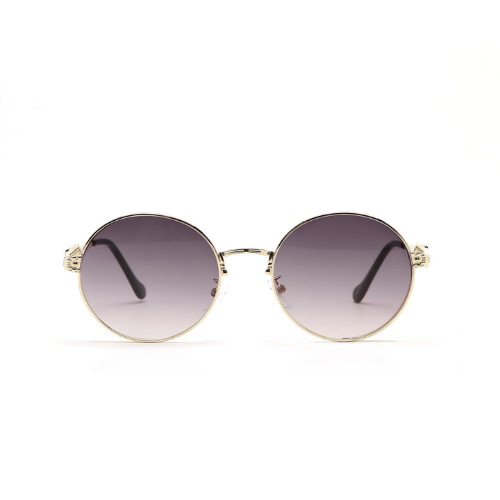 Dame rund Vintage-solbrille med eksklusiv metallramme Luvikno