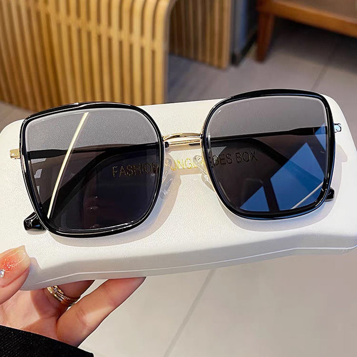 Dame oversized solbriller med elegant metallramme og polariserte linser Luvikno