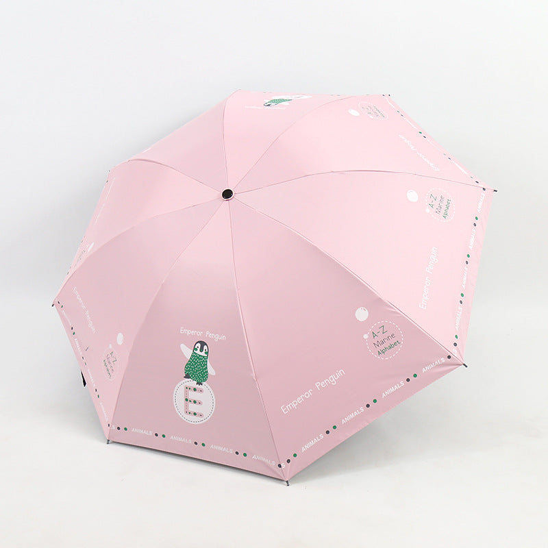 Kvinne Folding Paraply med Morsomt Dyre Design Luvikno