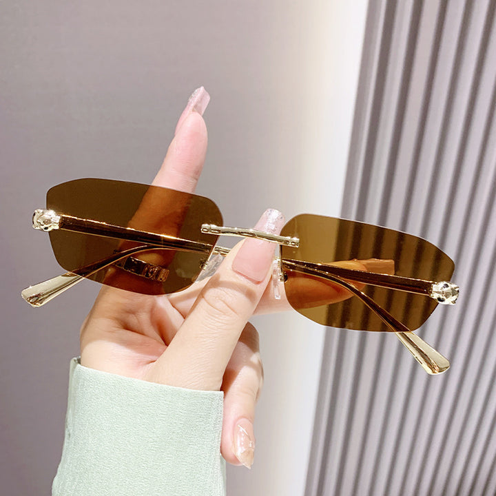 Dame elegant Halvram solbrille Luvikno