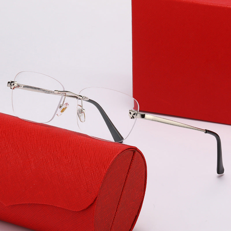 Dame moderne halvrammbriller med elegant metallramme Luvikno
