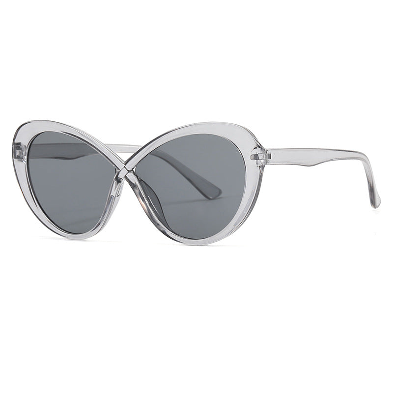 Dame Cat-Eye solbriller med speilfolierte glass Luvikno