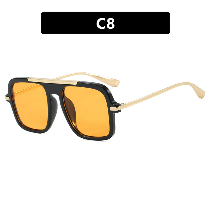 Dame kvadratisk solbrille med luksuriøs metallramme og robuste glass Luvikno
