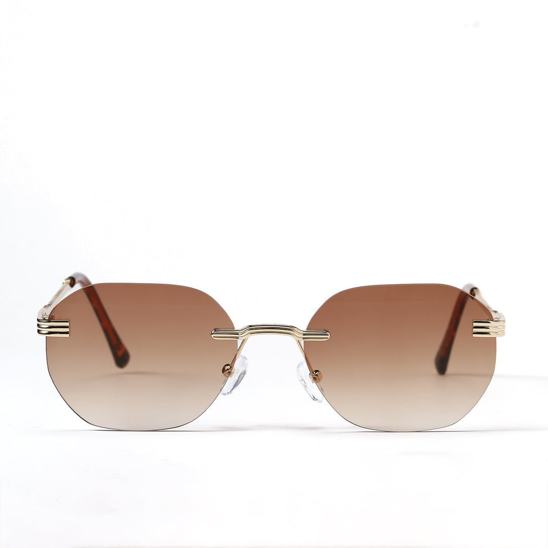 Dame geometrisk solbrille med elegant metallramme Luvikno