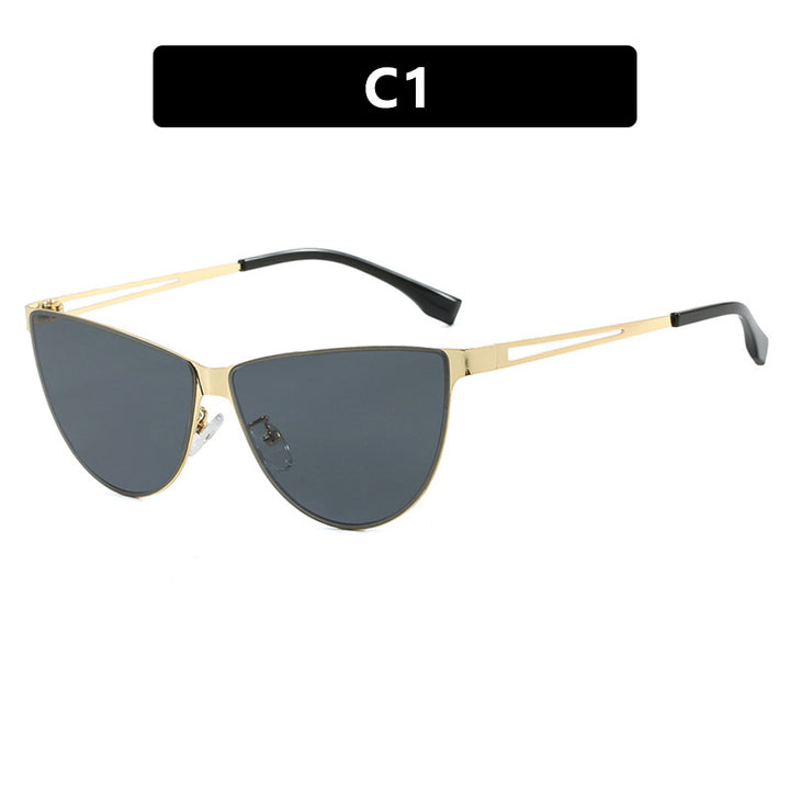 Dame Cat-Eye solbriller med stilfull metallramme og beskyttende UV-filter Luvikno
