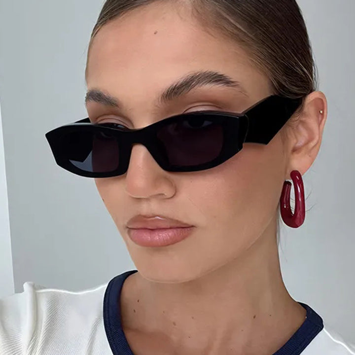 Dame trendy Cat-Eye solbriller med unikt ramme og UV-beskyttelse Luvikno