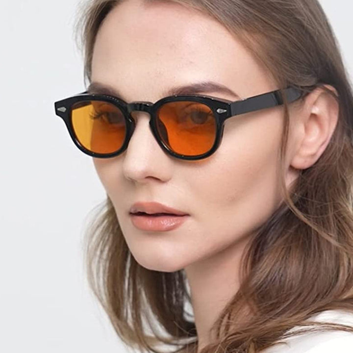 Dame rund solbrille med elegant design og UV-beskyttelse Luvikno