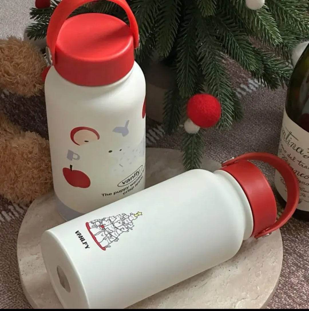 Damen Isoliertrinkflasche mit kreativem Tierdesign und praktischem Klappverschluss Luvikno
