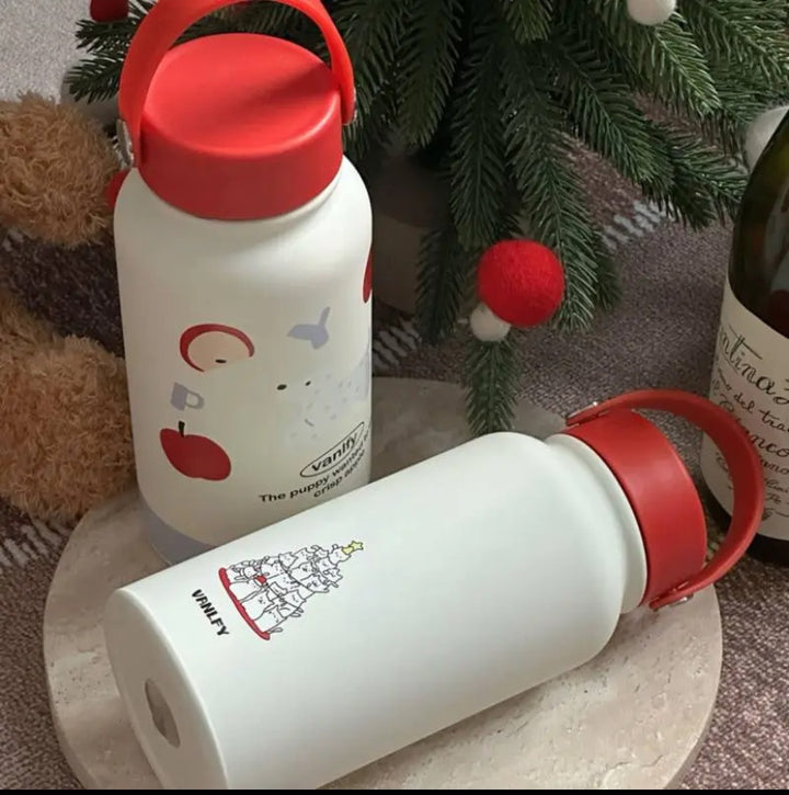 Damen Isoliertrinkflasche mit kreativem Tierdesign und praktischem Klappverschluss Luvikno
