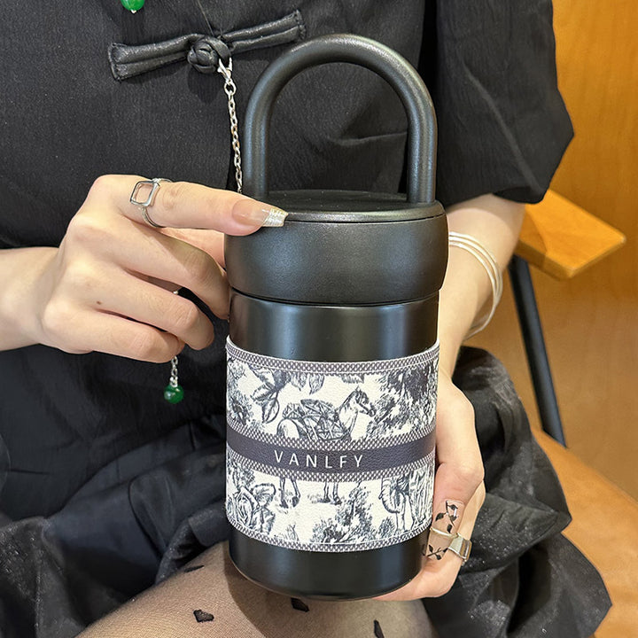 Damen Isolierflasche mit praktischem Tragegriff Luvikno