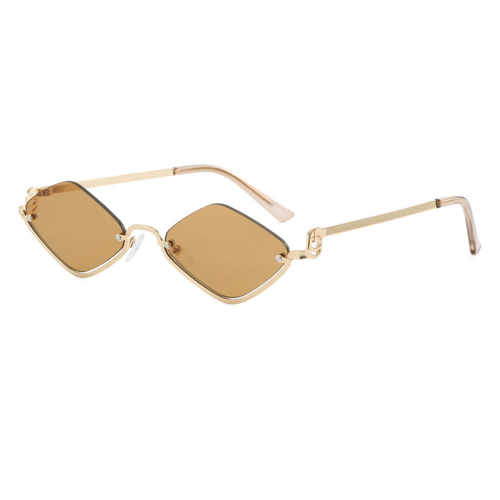 Dame mote kvadratisk solbrille med luksuriøs metallramme Luvikno