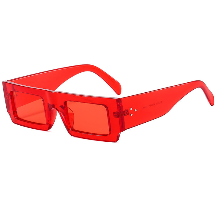 Dame statement solbrille med kvadratisk ramme og futuristisk design Luvikno
