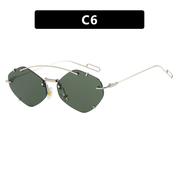 Dame geometrisk solbrille med ultralett metallramme Luvikno