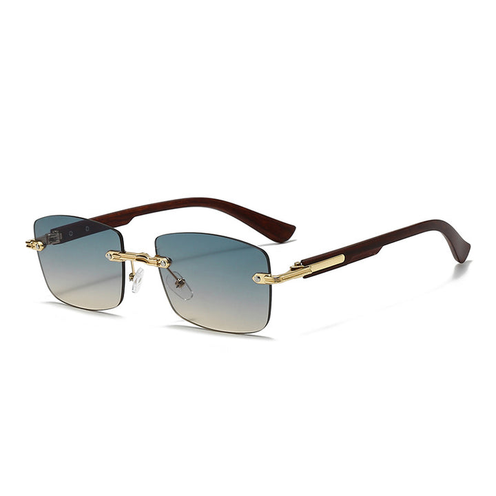Dame moteriktig firkantet solbrille med elegante tre detaljer Luvikno