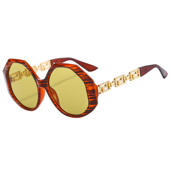 Dame oversized solbrille med iøynefallende oktagonal design Luvikno