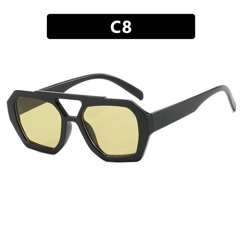 Dame geometrisk solbrille med luksuriøst design Luvikno