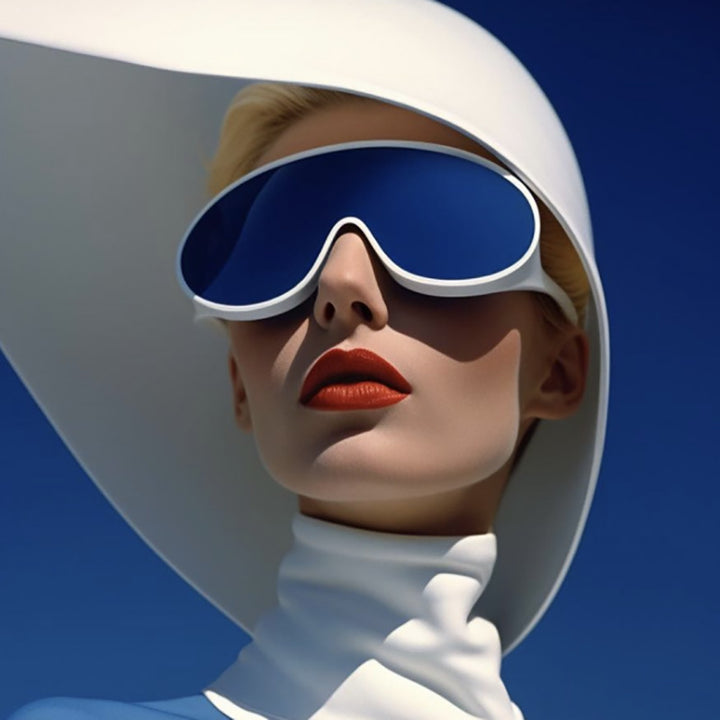 Dame stilige solbriller i futuristisk stil Luvikno