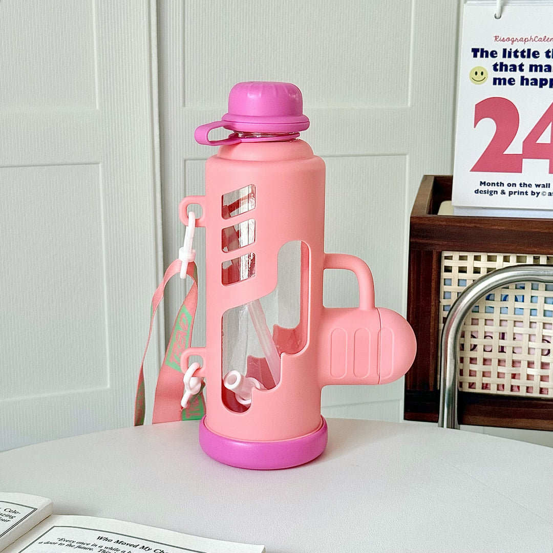 Damen Trendige Wasserflasche mit innovativem Design und praktischem Tragegriff Luvikno