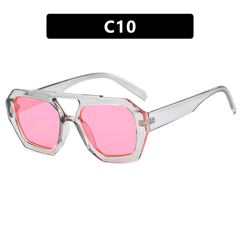 Dame geometrisk solbrille laget av robust plast med polarisert glass Luvikno