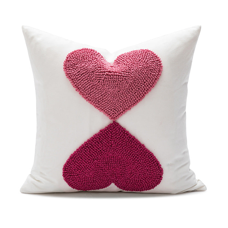 Women Decorative Pillowcase with Heart Pattern Luvikno