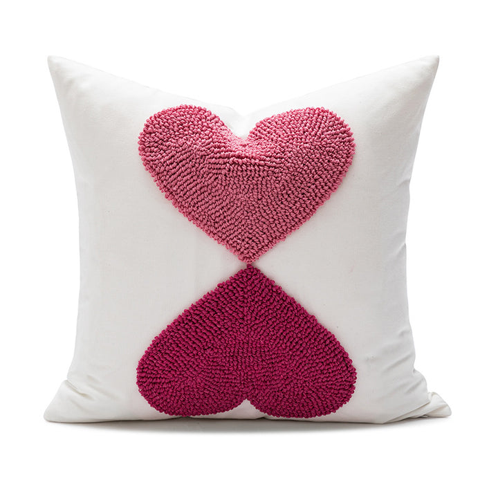 Women Decorative Pillowcase with Heart Pattern Luvikno