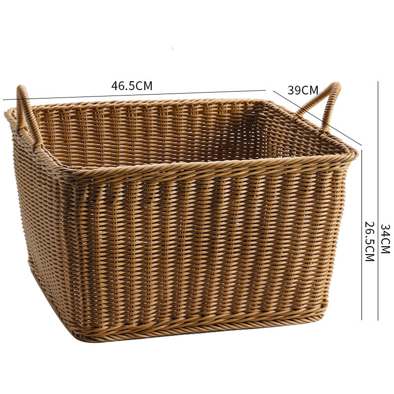 Unisex Romslig oppbevaringskurv laget av flettet rattan Luvikno