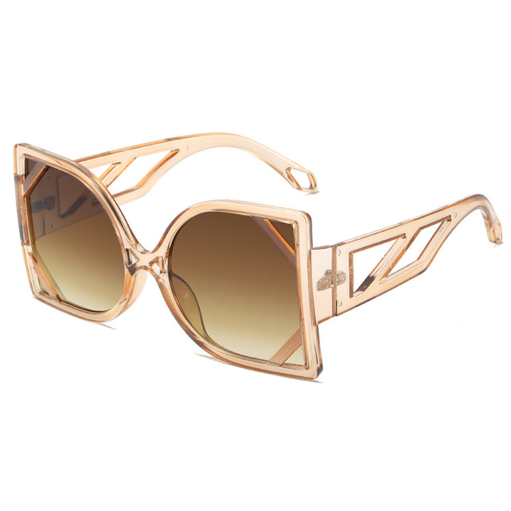 Dame geometrisk solbrille med eksklusiv design og UV-beskyttelse Luvikno