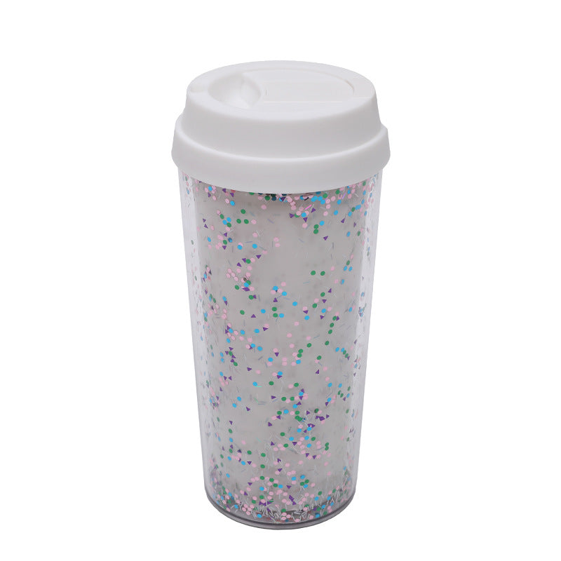 Dame Glitter Drikkekopp med Lekkasjefri Lokk og Ergonomisk Håndtak Luvikno