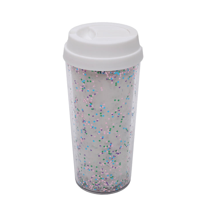 Dame Glitter Drikkekopp med Lekkasjefri Lokk og Ergonomisk Håndtak Luvikno