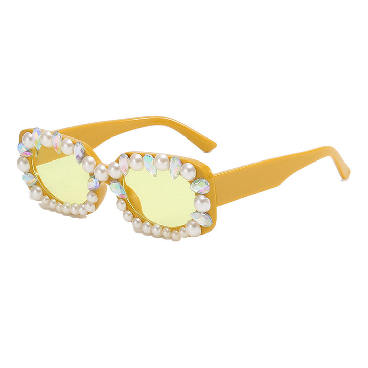 Damer elegant solbrille med perlepynt Luvikno