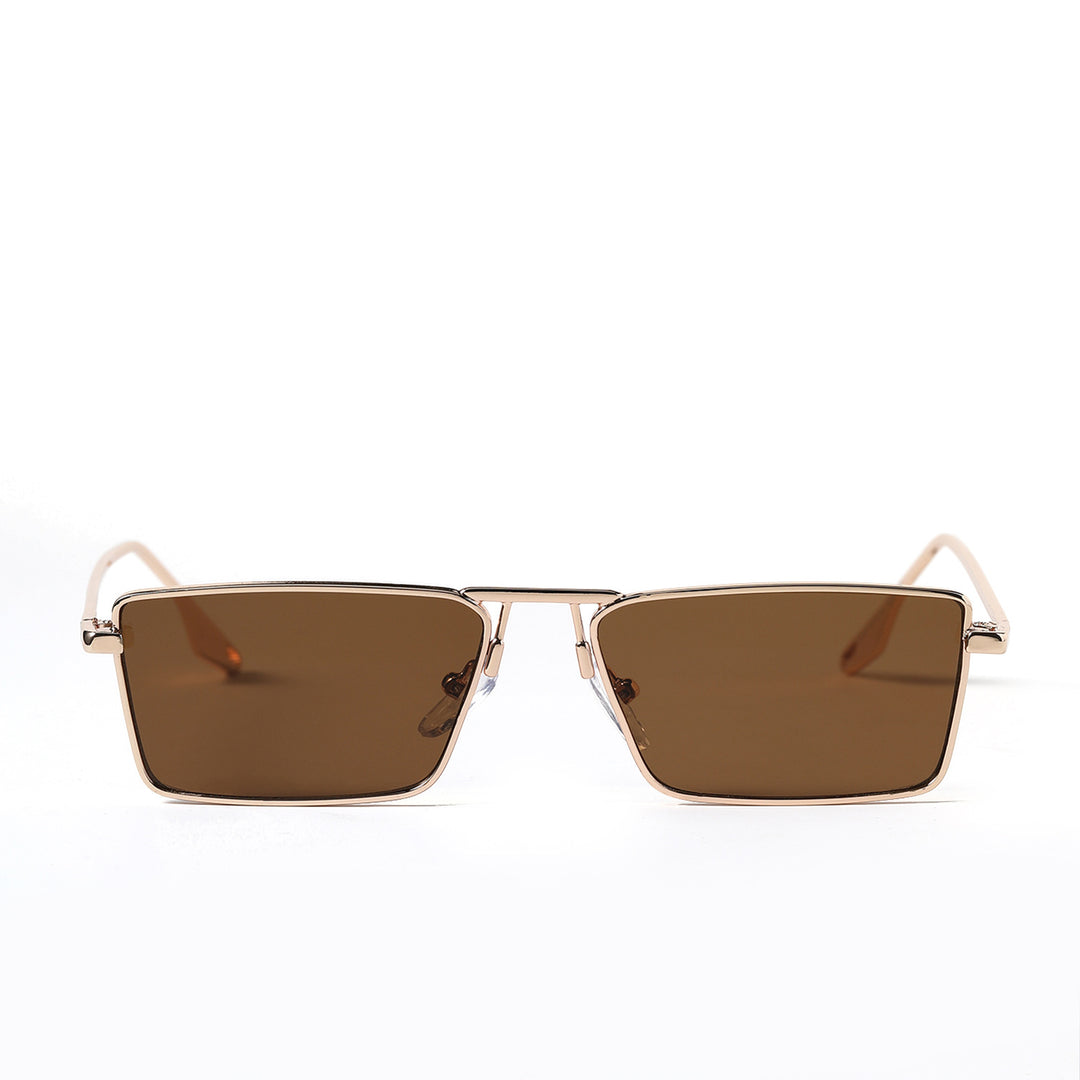 Dame elegant firkantet solbrille med smal metallramme og UV-beskyttelse Luvikno