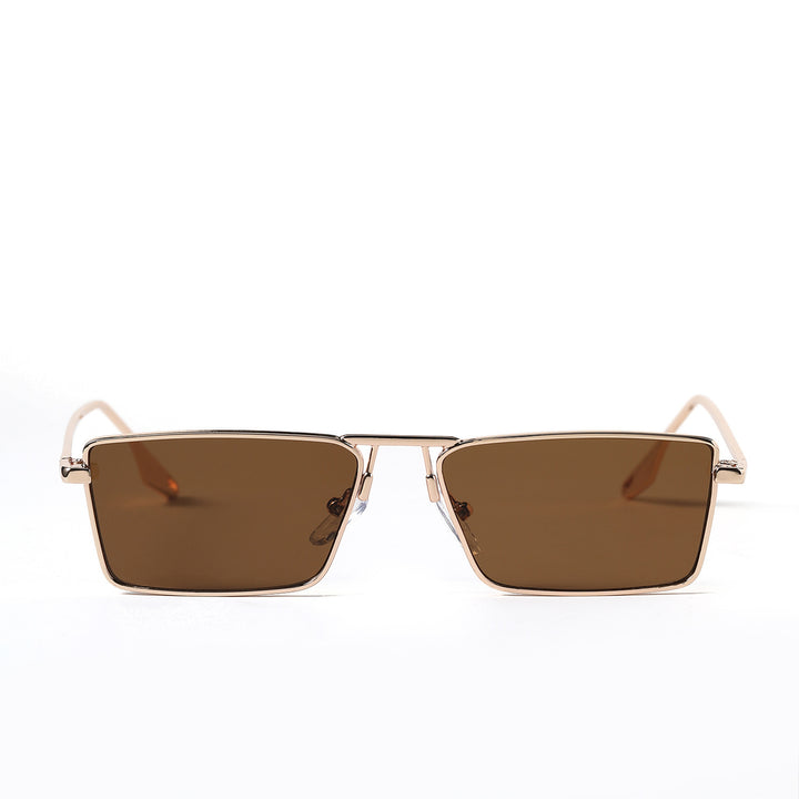 Dame elegant firkantet solbrille med smal metallramme og UV-beskyttelse Luvikno