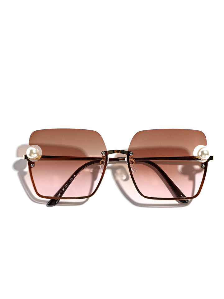 Dame firkantet solbrille med elegant gjennomsiktig ramme Luvikno