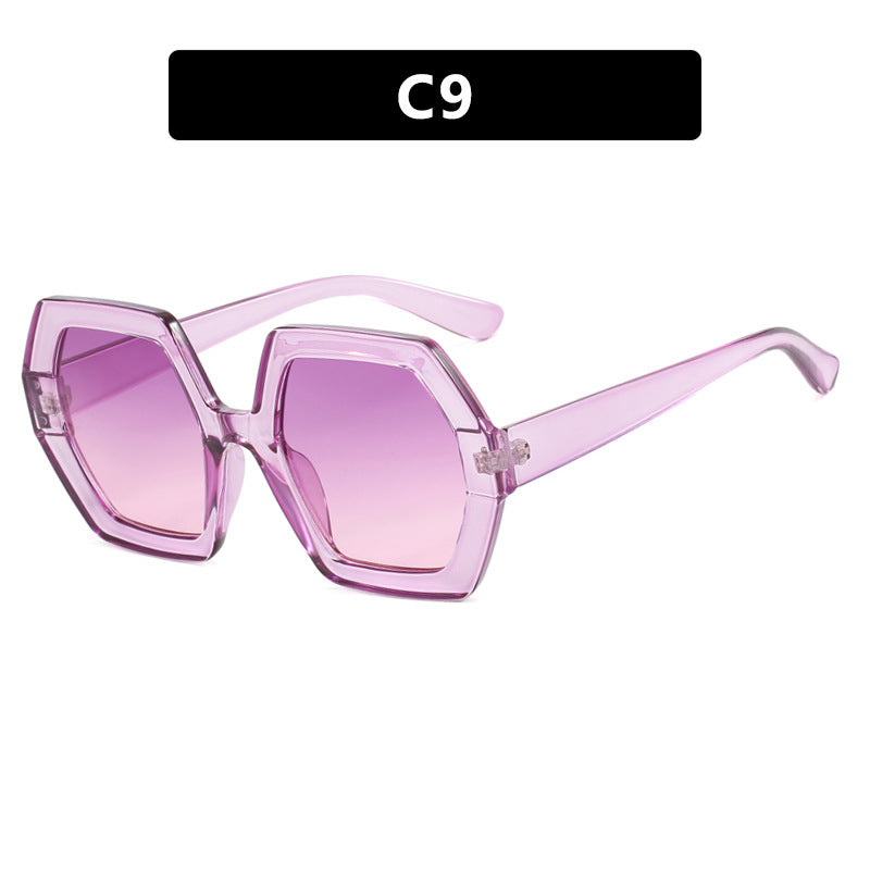 Damer innovativ hexagonal solbrille Luvikno