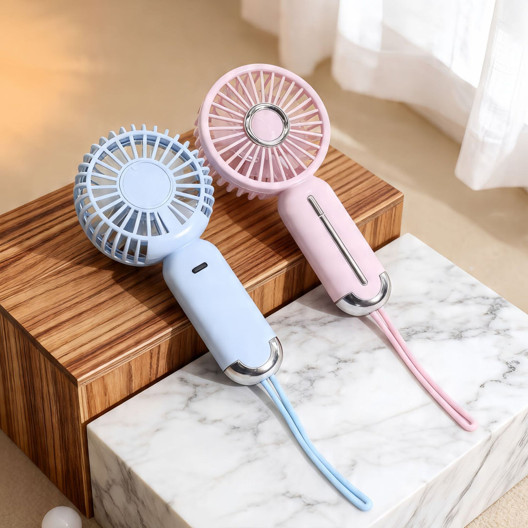 Dame bærbar mini-vifte med USB-ladefunksjon og ergonomisk design Luvikno