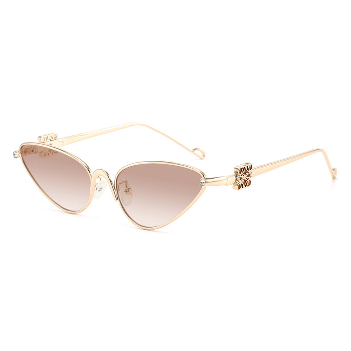 Dame Cat-Eye solbriller med elegante detaljer og UV-beskyttelse Luvikno