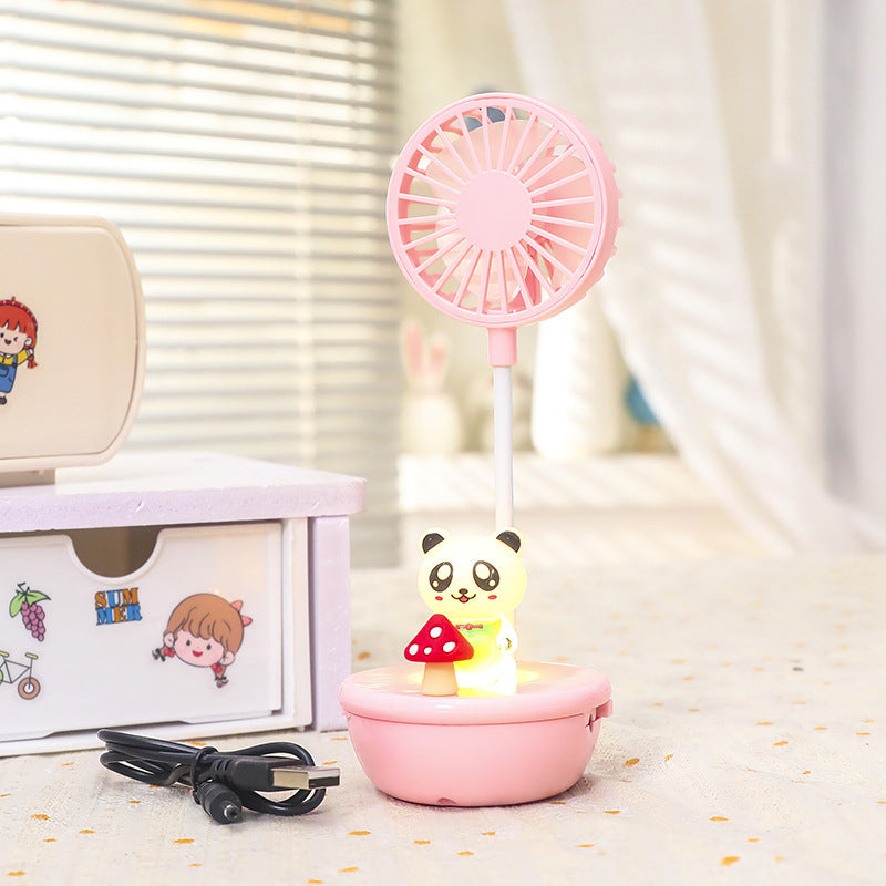 Damer Bærbar Håndvifte med LED-Panda-design Luvikno