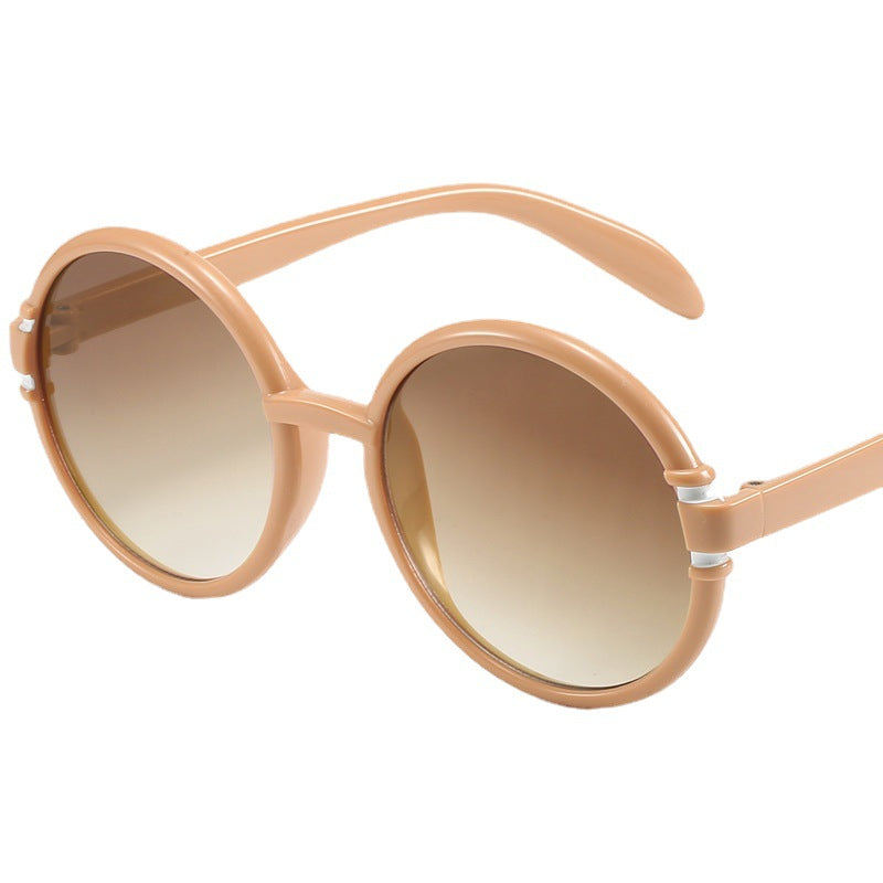 Dame rund solbrille i trendy leopardmønster med UV-beskyttelse Luvikno