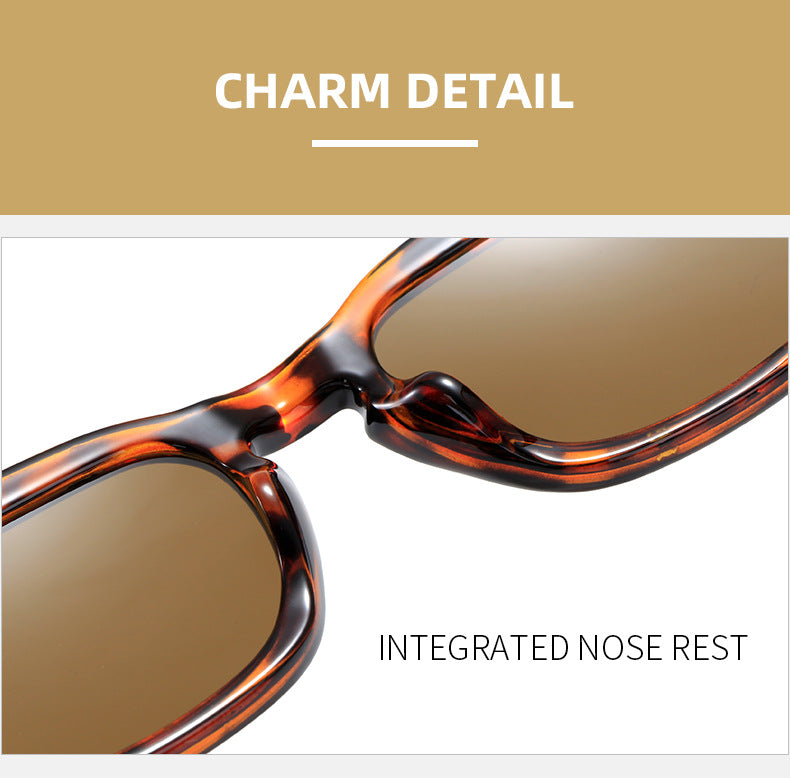 Dame moteriktig solbrille i trendy kvadratisk design Luvikno